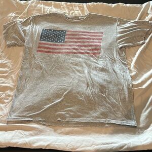 Cabela's Gray American Flag Short Sleeve Tee